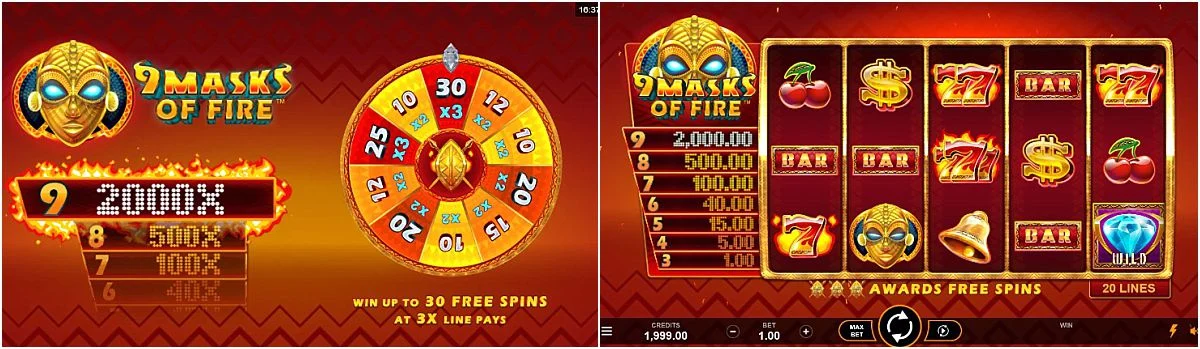 Win at 9 Masks of Fire slots WIn at 9 Masks of Fire slots