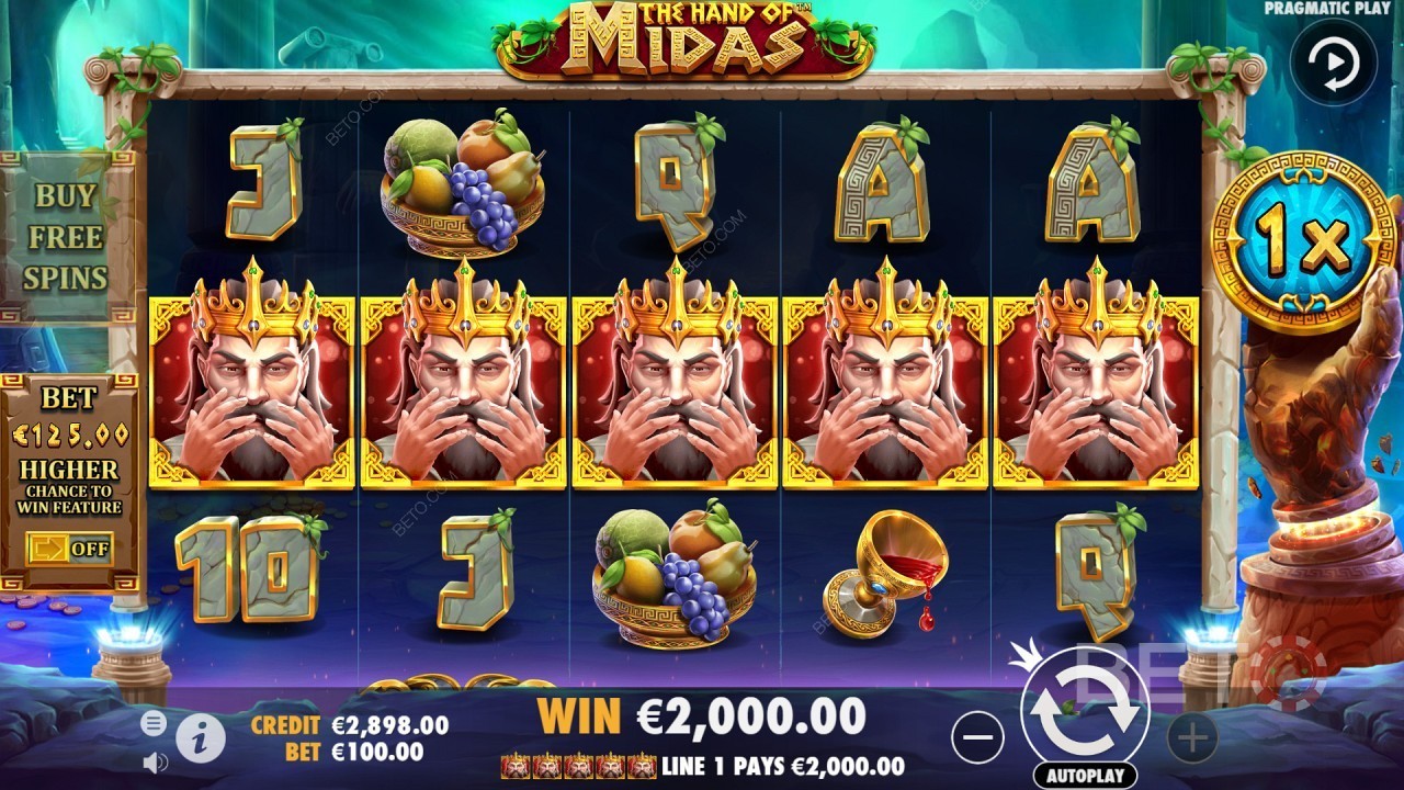 Hand of Midas demo with jakcpot Démonstration de la main de Midas avec jakcpot